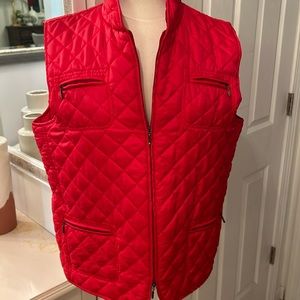 CHICO’S RED QUILTED VEST SZ 2.